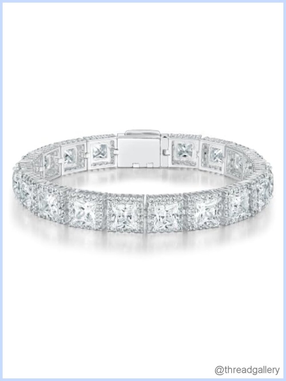 18K White Gold Plated Iced Out Tennis Bracelet Men Women
